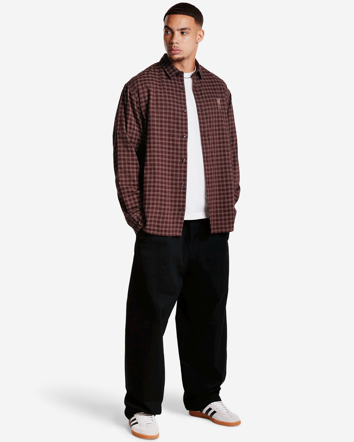 LFC Mens Lifestyle Check Shirt Purple