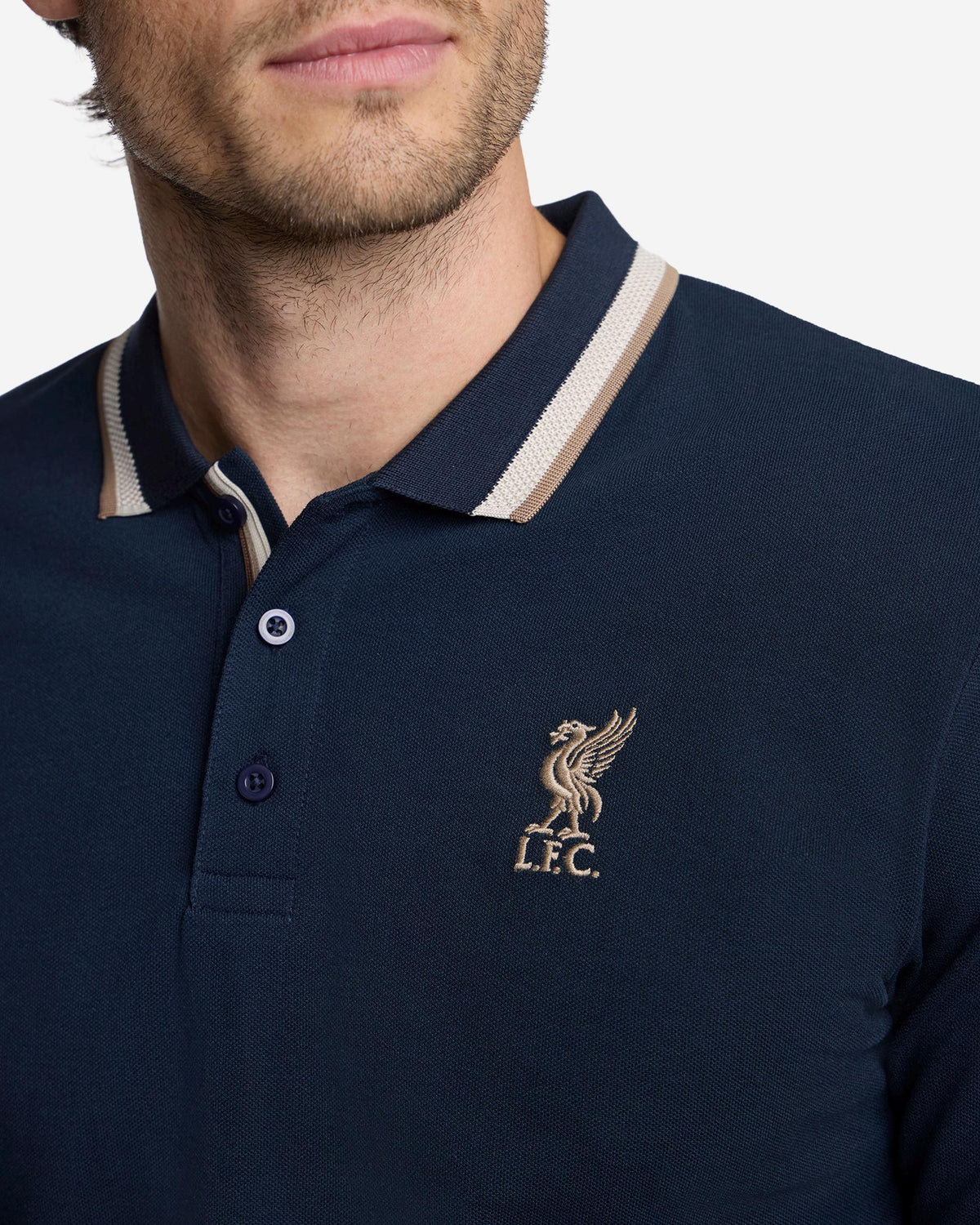 LFC Mens Lifestyle Long Sleeve Polo Navy