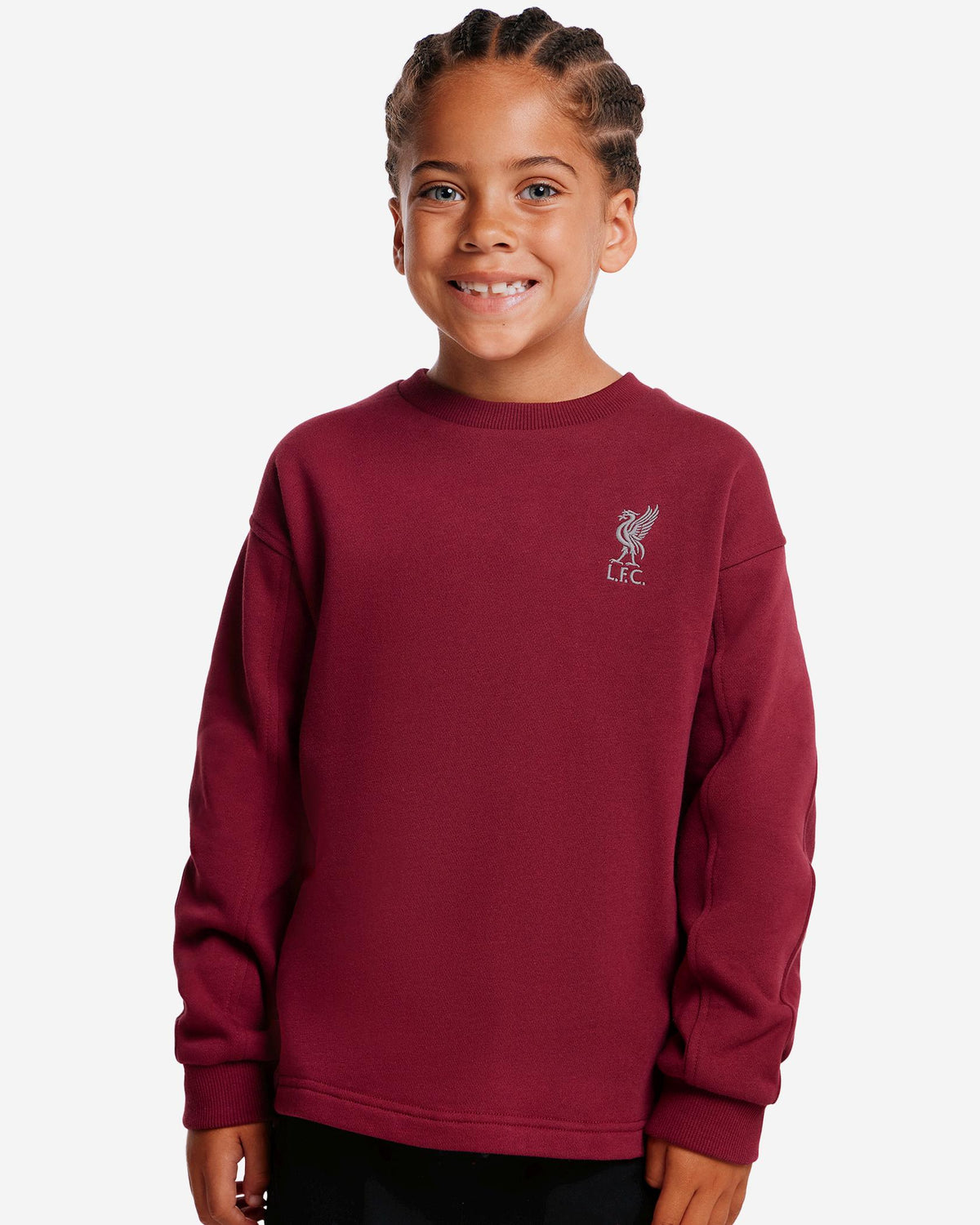 LFC Junior Oversized YNWA Panelled Sweat Cherry