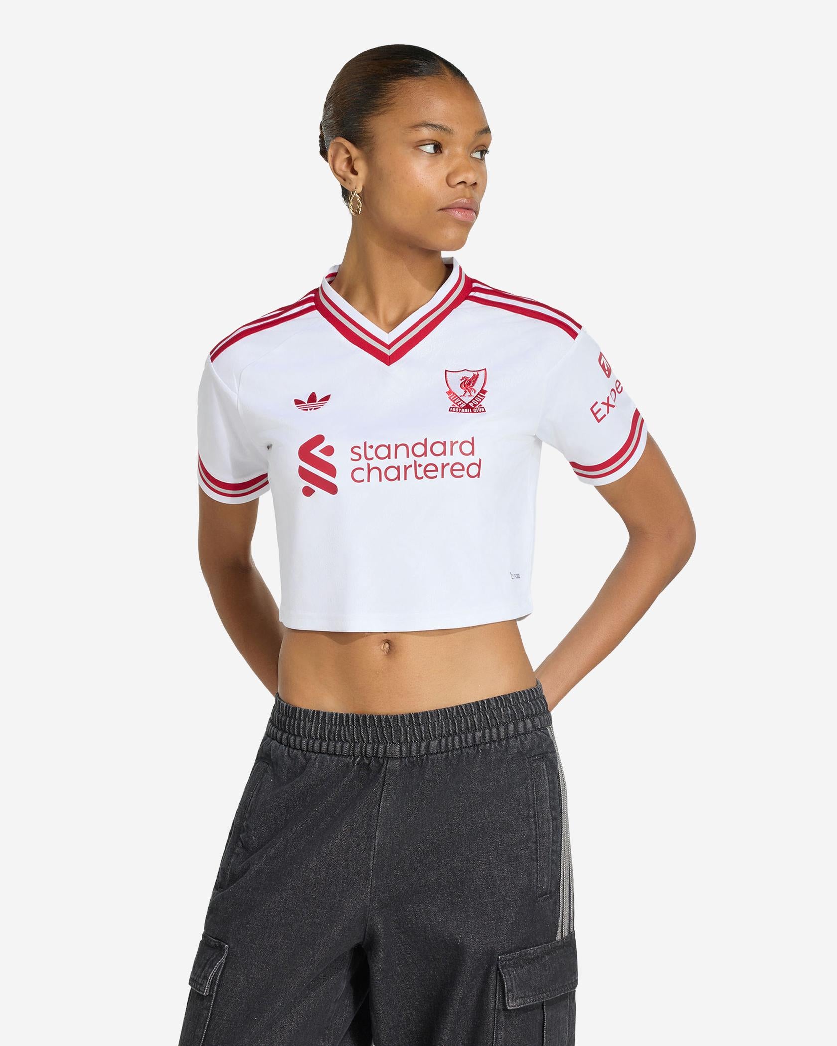 LFC Adidas Away Jersey Womens Crop White