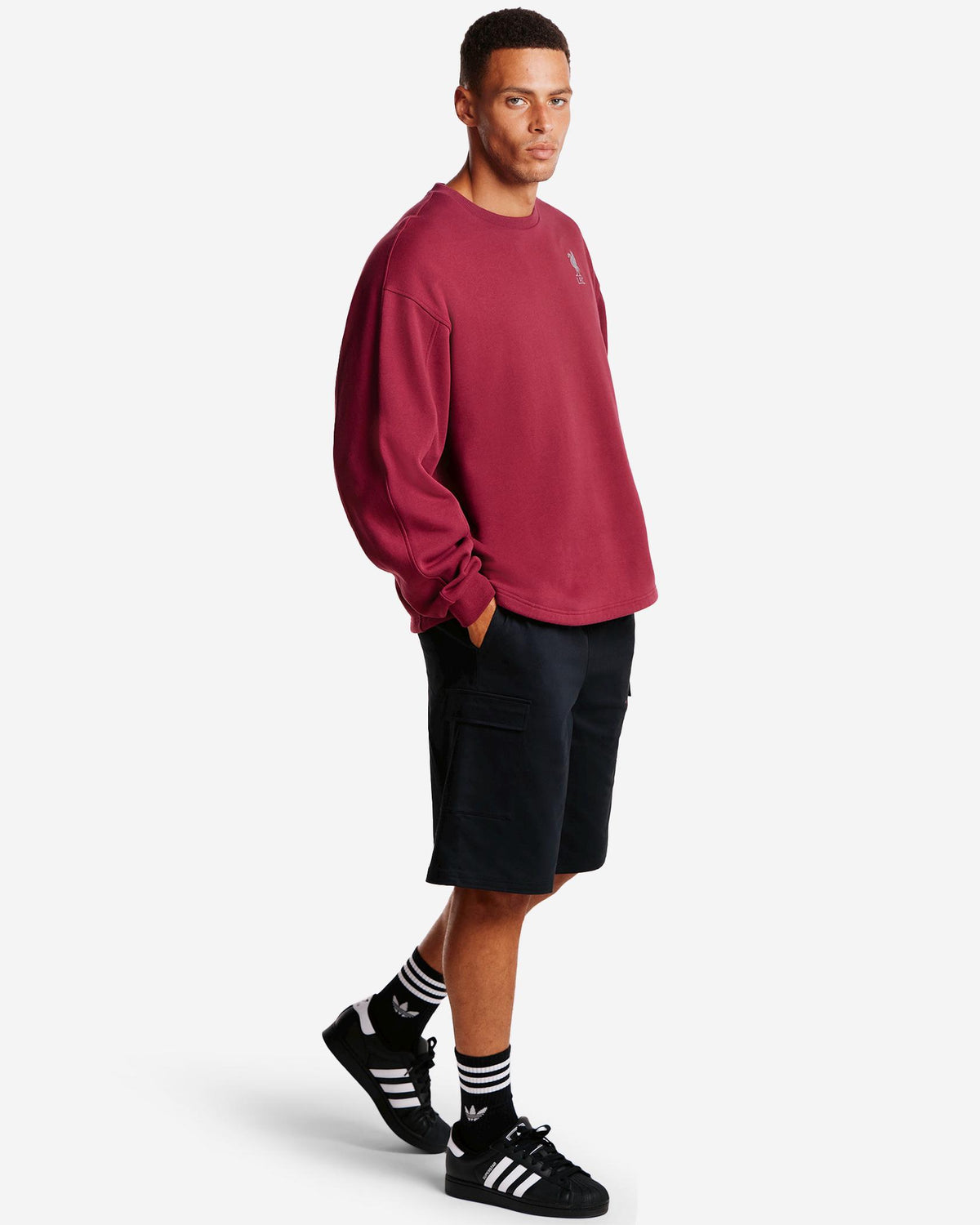 LFC Oversized YNWA Toggle Sweat Cherry