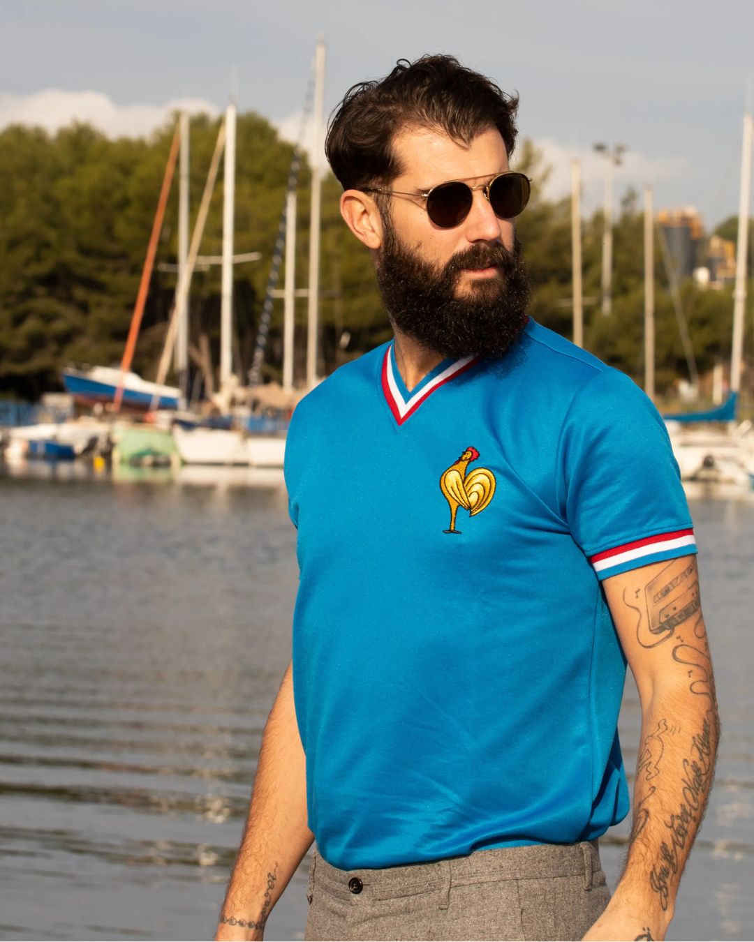 France 1971 Retro Football Shirt Blue