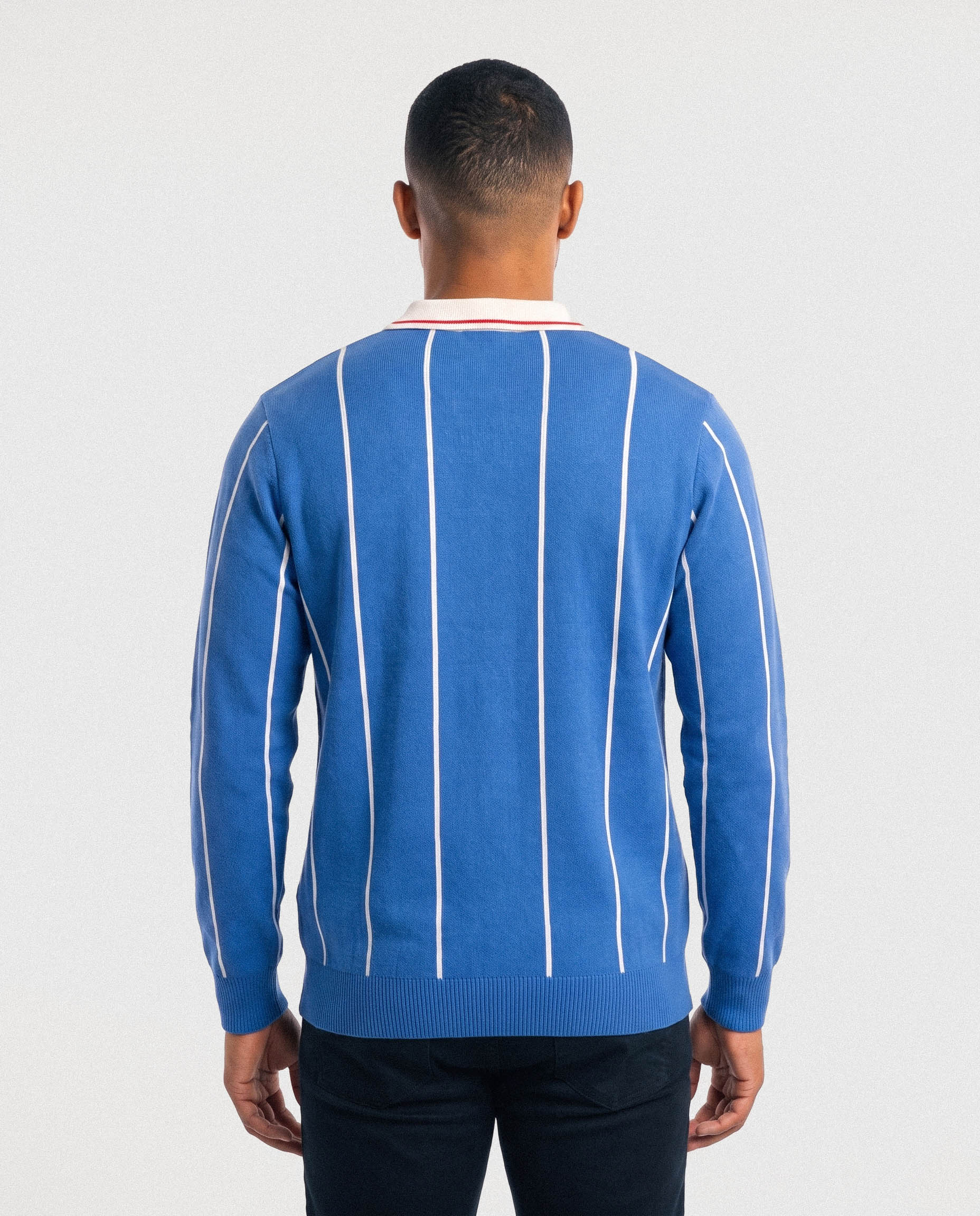 France Football Classic Pinstripe LS Knit Blue